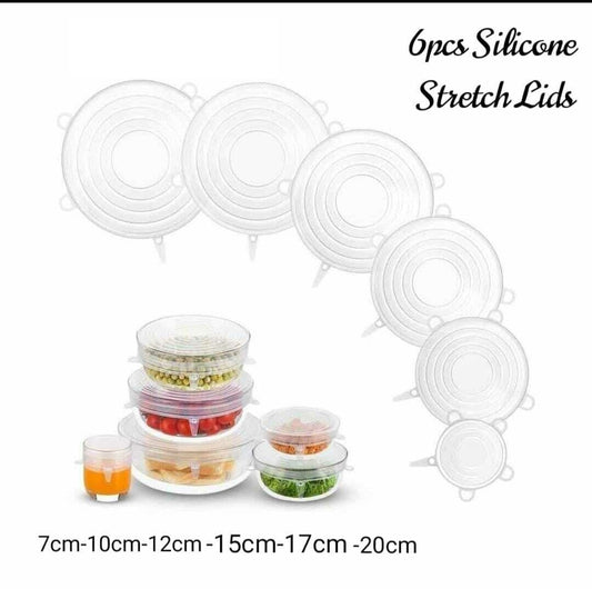6-pcs Round Silicone Lids