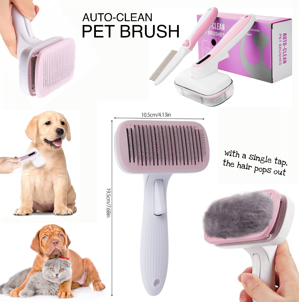 Auto-Clean Pet Brush (Buy 1 Get 1 Free)