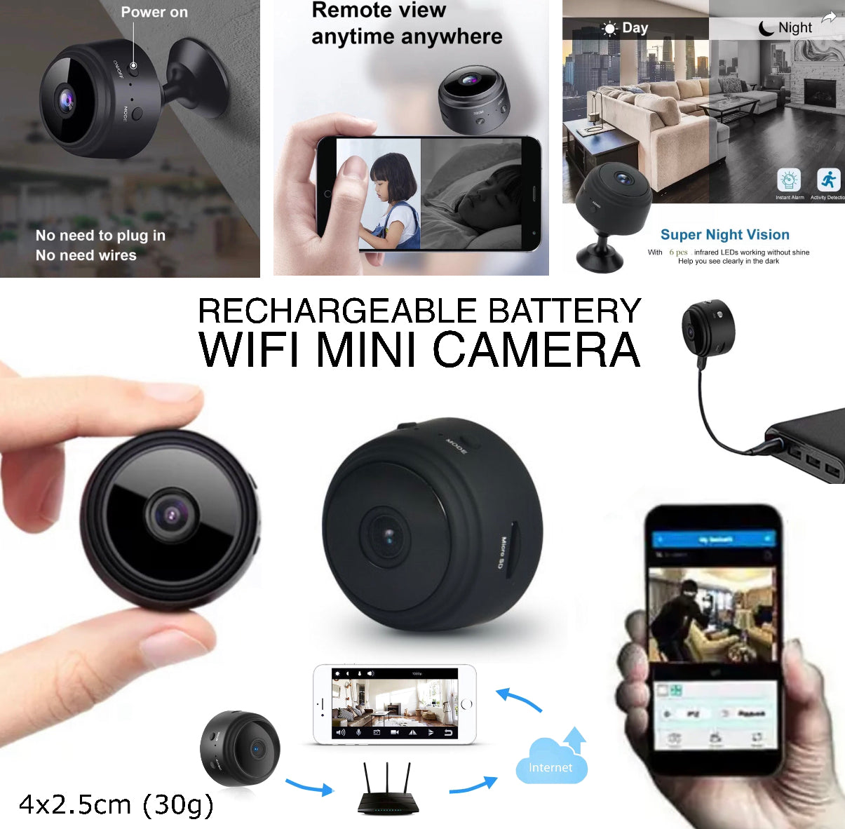 Battery Mini Wifi Cam (Buy 1 Get 1 Free)