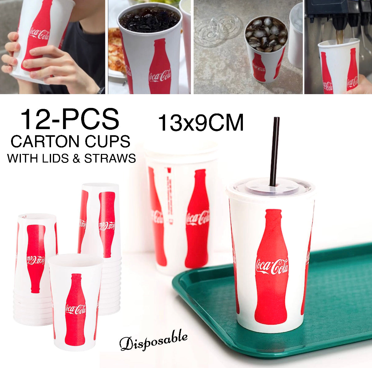 Cola Carton Cups (13cm) (Buy 1 Get 1 Free)