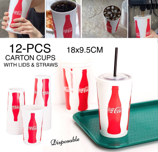 Cola Carton Cups 18cm (Buy 1 Get 1 Free)