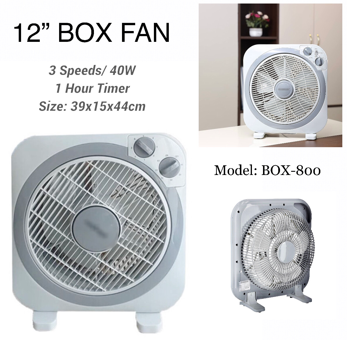 12" Electric Fan (Box-800)