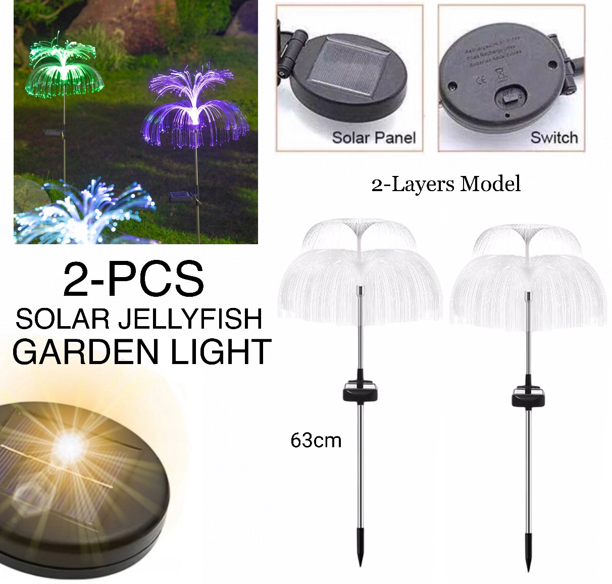 2-Pcs Jellyfish Lights (2-Layers)