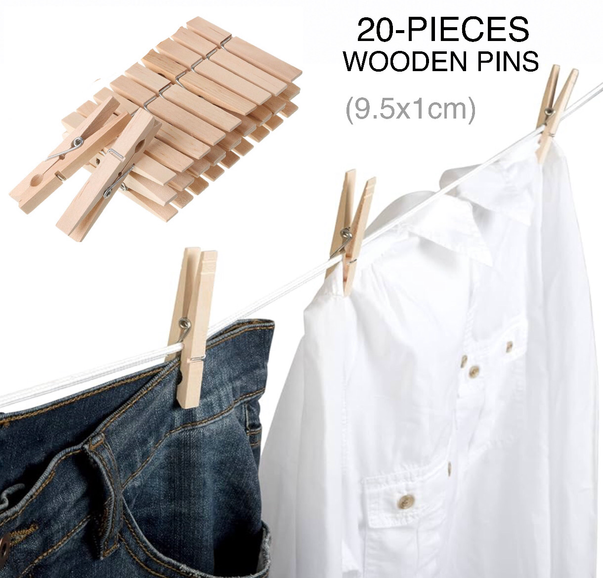20-Pcs Wooden Pins