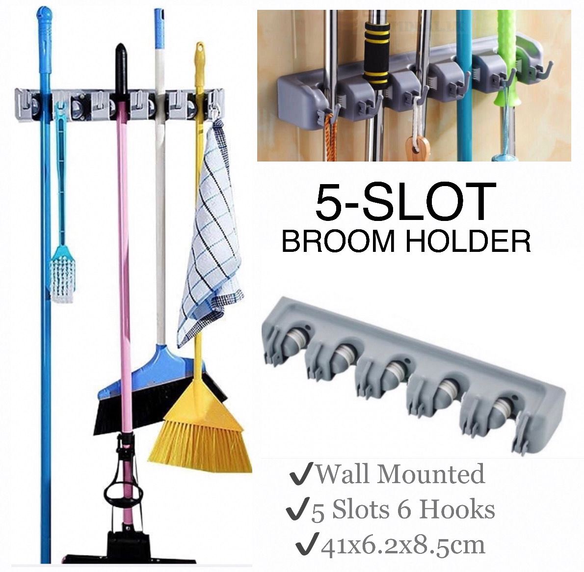 5-Slot Broom Holder