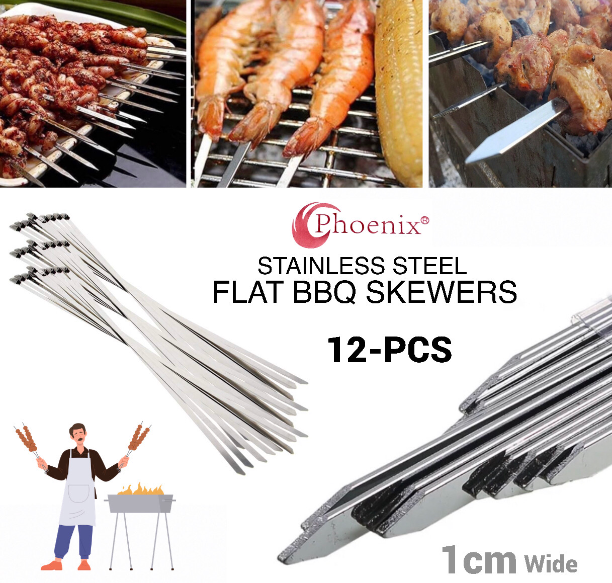 12-Pcs Flat Skewers