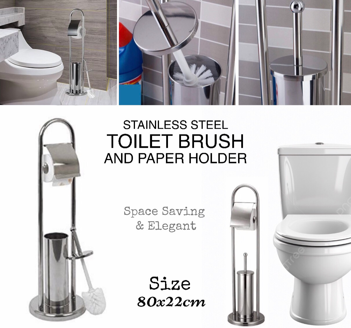 Toilet Brush & Paper Holder