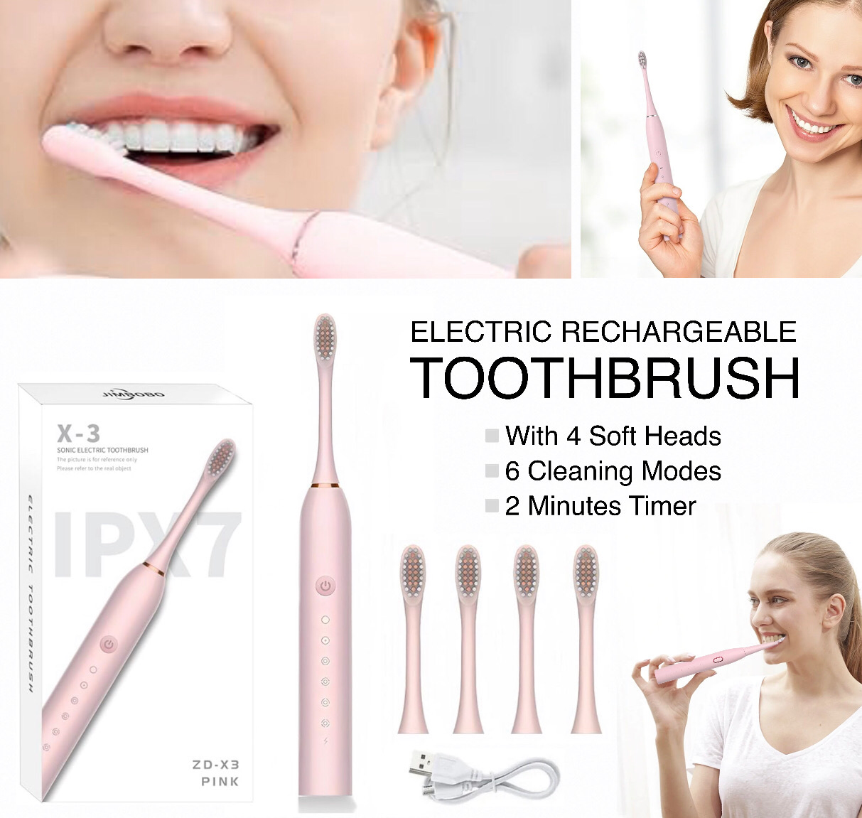 Electric Toothbrush IPX7 (Buy 1 Get 1 Free)