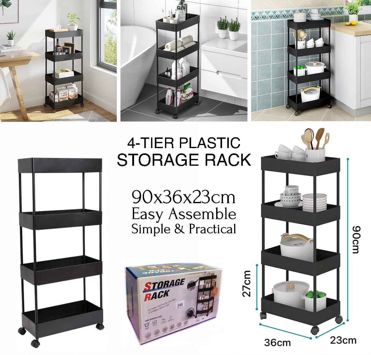 4-Tier Storage Rack