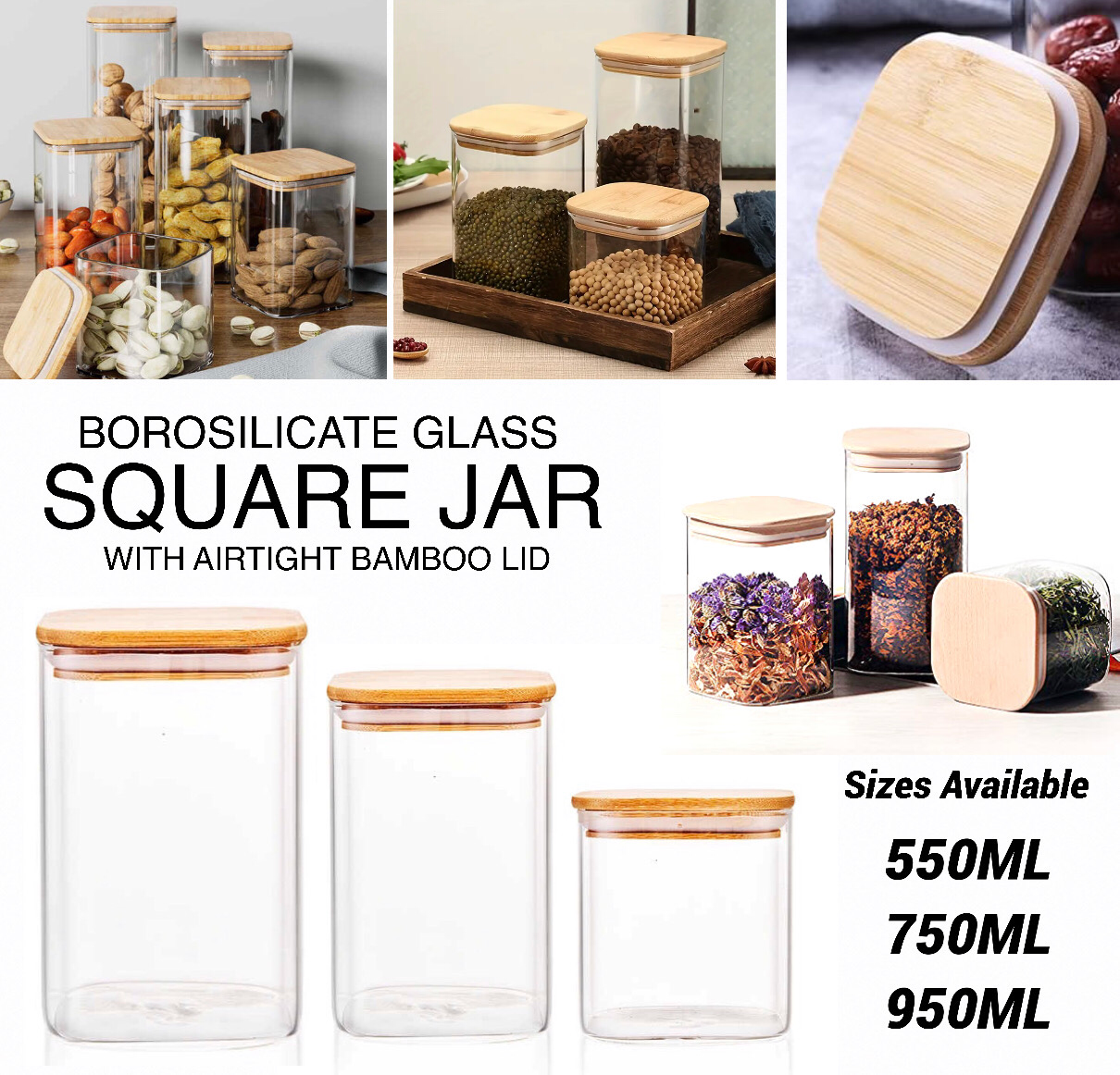 Square Glass Jar