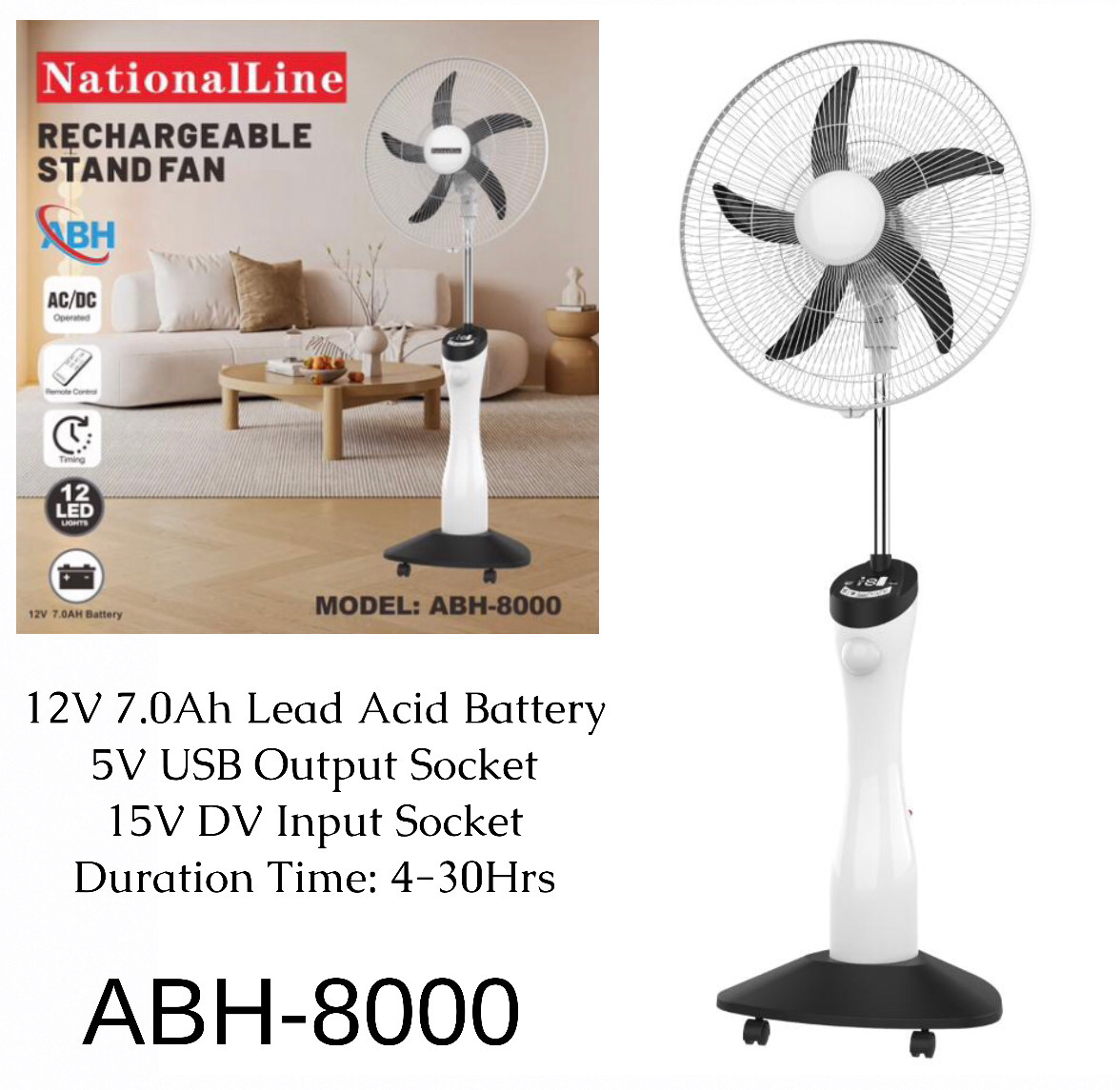 Rechargeable Fan (ABH-8000)