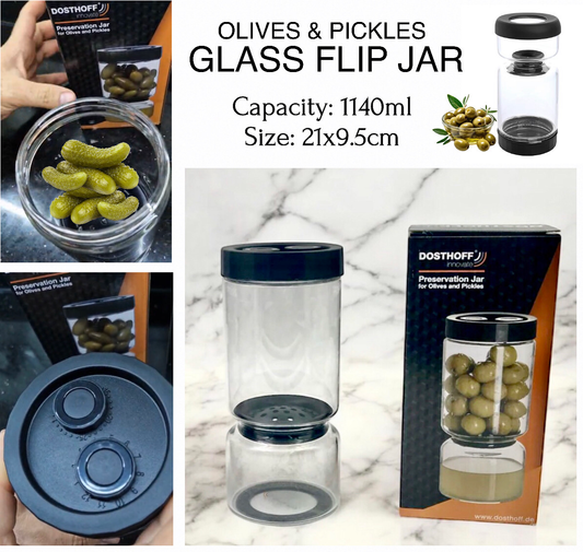 Olive Glass Flip Jar (1140ml)