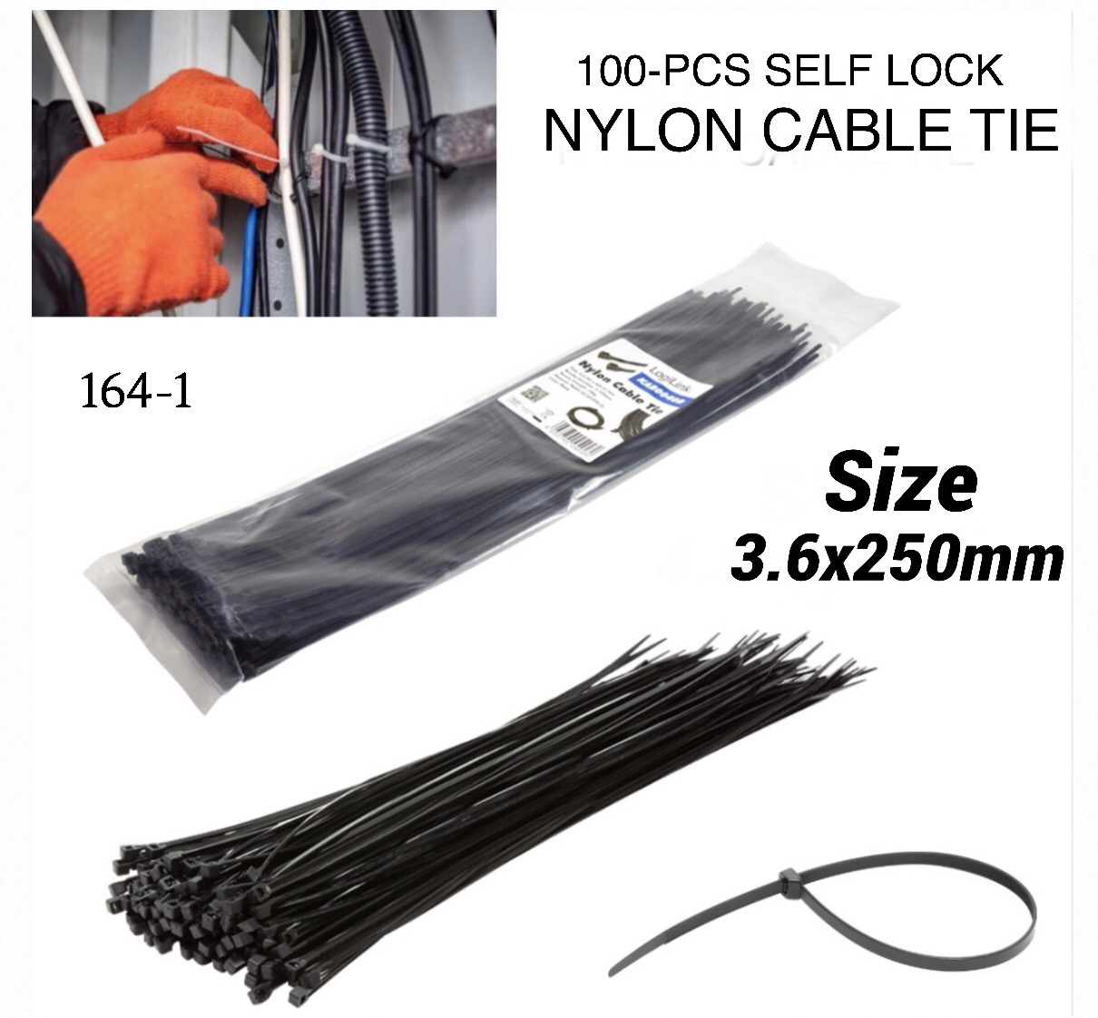 100pc Cable Tie (164-1)