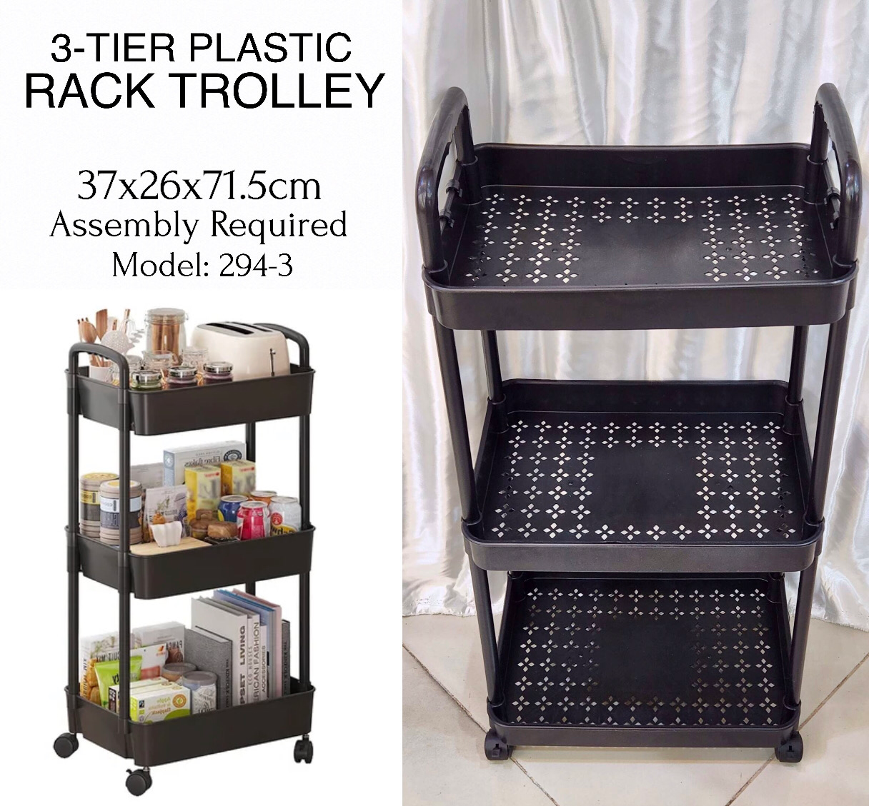 3-Tier Rack Trolley (294-3)