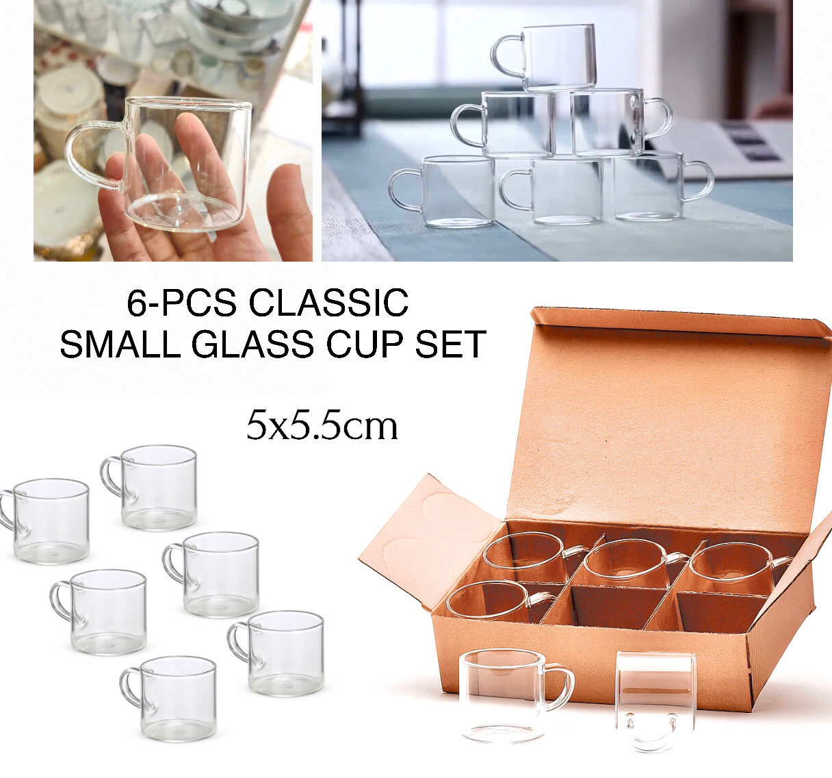 Small Glass Cups (x6)