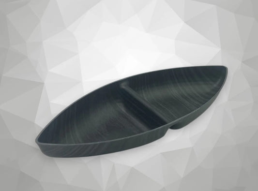 Black Wood Color 2 Compartments Snack Bowl
