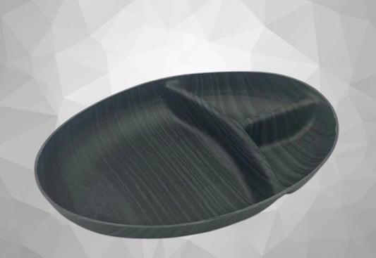Black Wood Color 3 Compartments Snack Bowl
