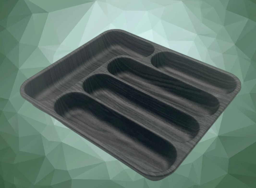 Black Wood Color Cutlery Tray 30x35 cm