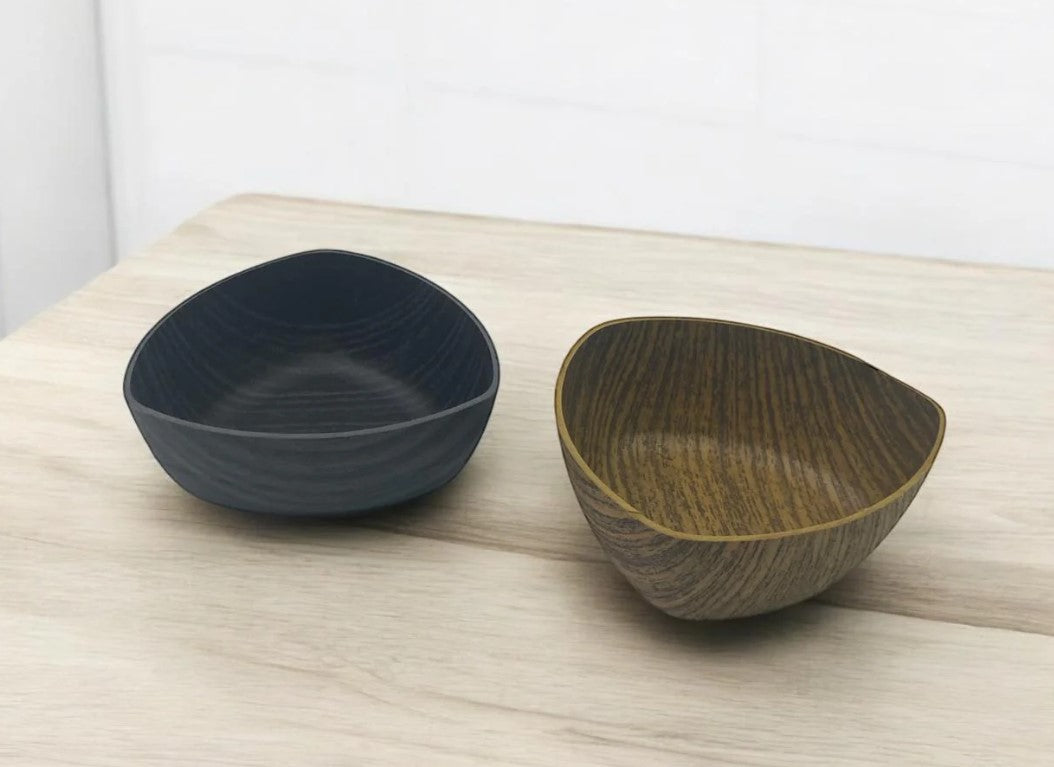 Black Wood Color Triangle Snack Bowl