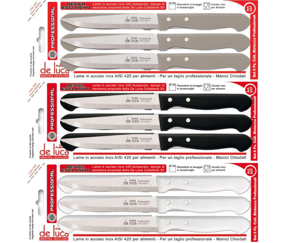 De Luca Serrated Knives X6