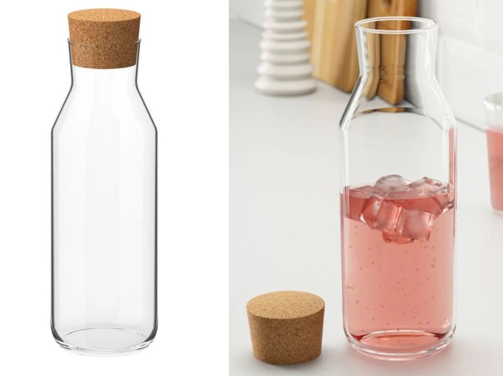 High Quality Borosilicate Glass 1 L Bottle with Cork Cov