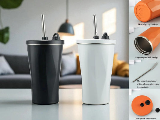 Leak Proof 600 ml Travel Cup with SS Straw