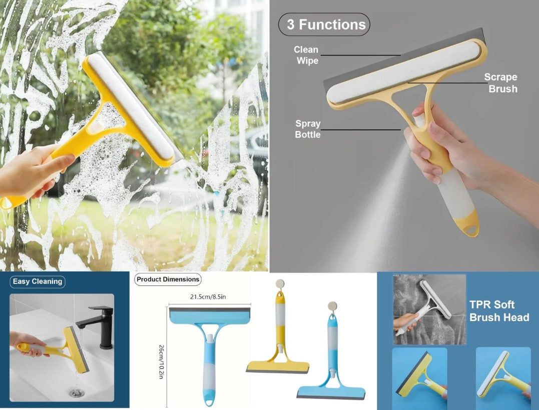 3 in 1 Window cleaner set with Spray Bottle