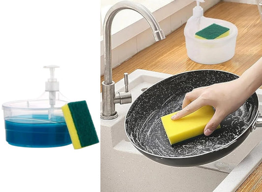 Round Soap Pump and Sponge Bowl 2 in 1