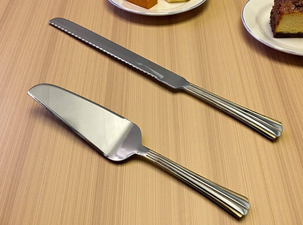 Dosthoff SS Cake Serving Set with Gold Decoration