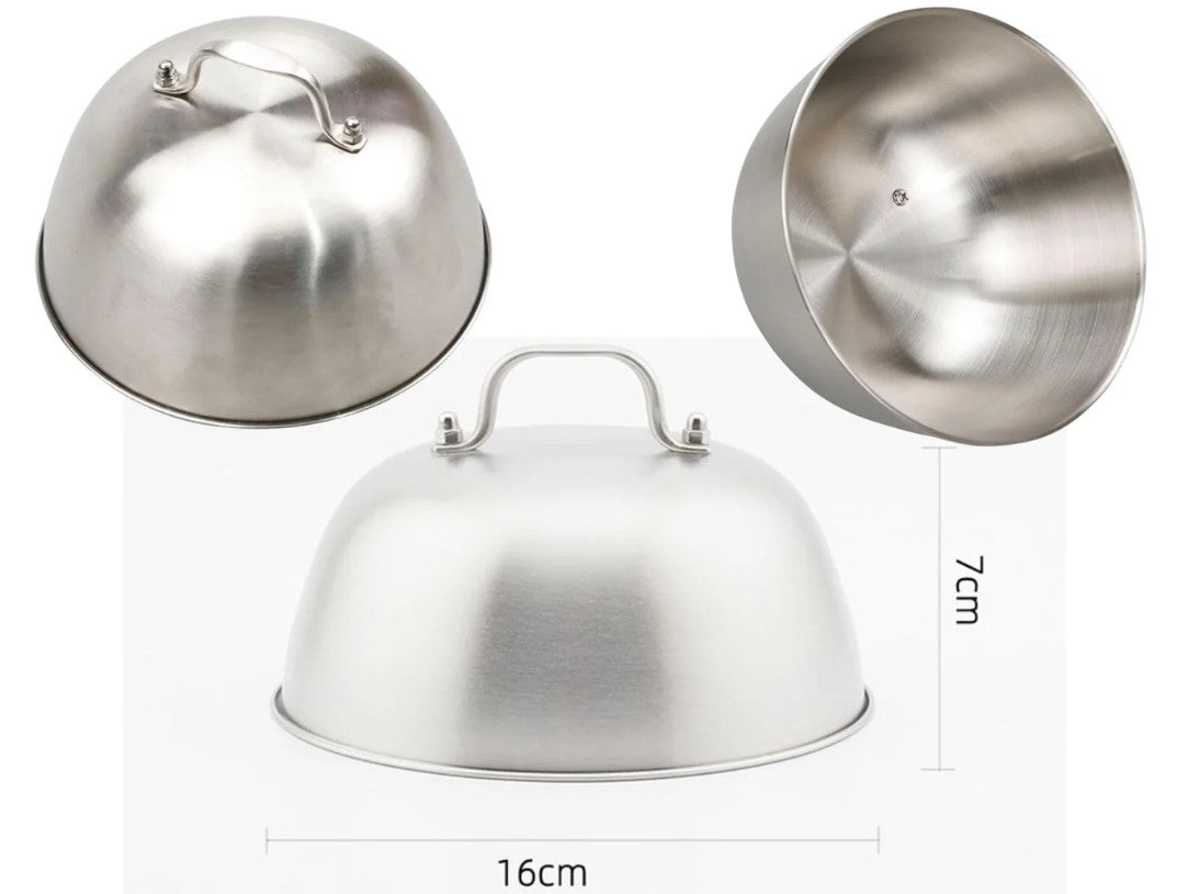 Stainless Steel Burger Cover with SS knob 16 cm