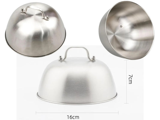 Stainless Steel Burger Cover with SS knob 16 cm