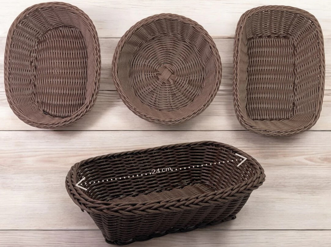 High quality Rectangular Woven Bread Basket 24 cm