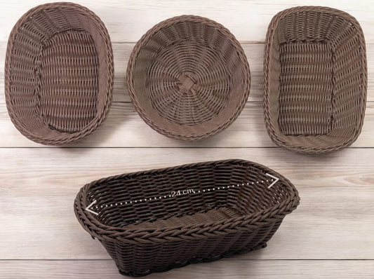 High quality Rectangular Woven Bread Basket 24 cm