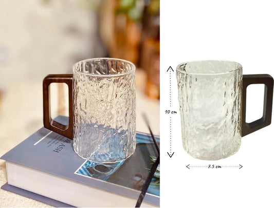 High Quality Borosilicate Glass Mug with Wooden Handle
