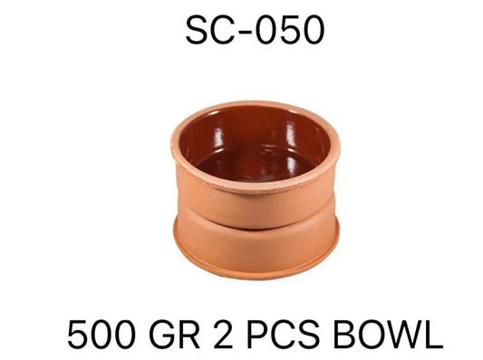 Set of 2 Clay Bowls 14.5 x 5 cm