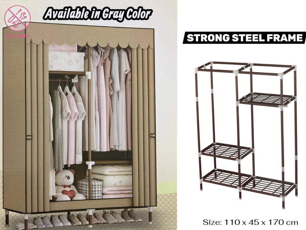 Iron storage wardrobe with water proof nylon cover