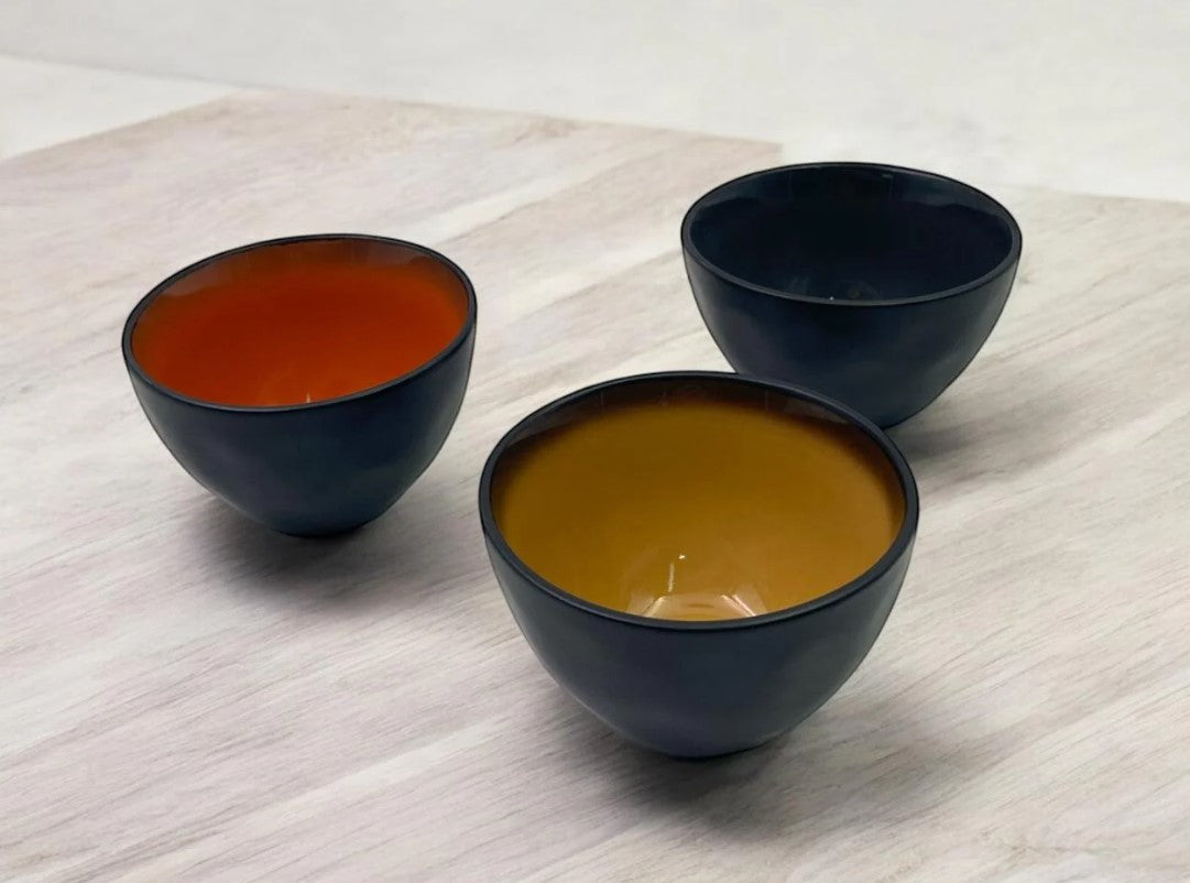 Dosthoff Mat Black with Colored Glaze Sauce Bowl 8 cm