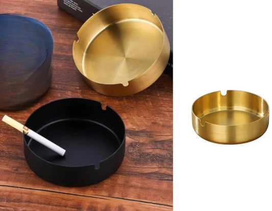 SS Ashtray Mat Gold Finish Color 10 cm
