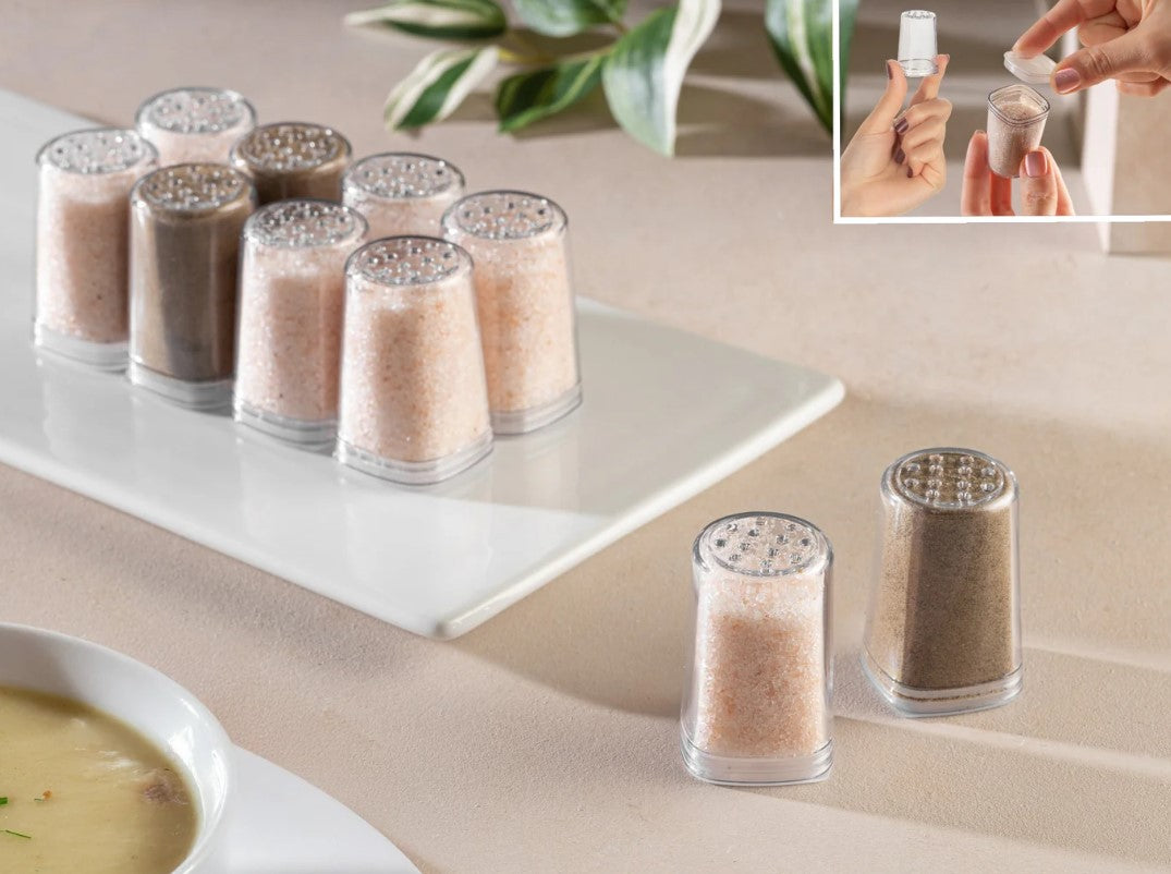 Set of 12 Mini Salt and Pepper Shakers Gusto