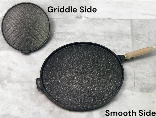 Dosthoff Granite Round Grill 36 cm with wooden handle