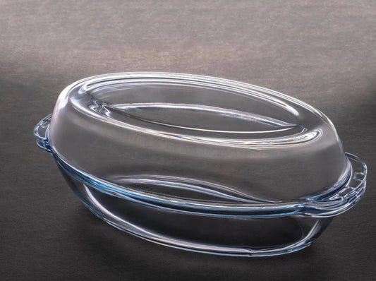Oven Safe Borosilicate Glass Casserole with Lid 24.7 cm