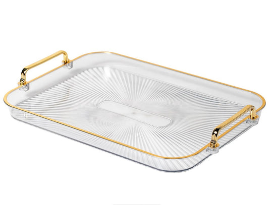Plexi with Golden Rim Shine Tray Large 45 cm