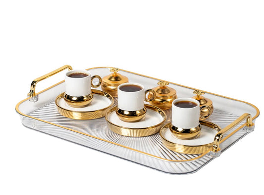 Plexi with Golden Rim Shine Tray Medium 41 cm