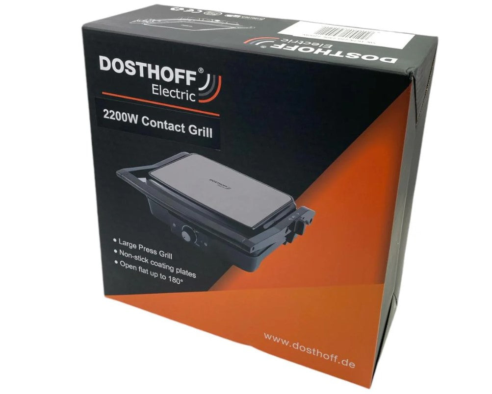 Dosthoff 2200W Large Press Contact Grill SS Body