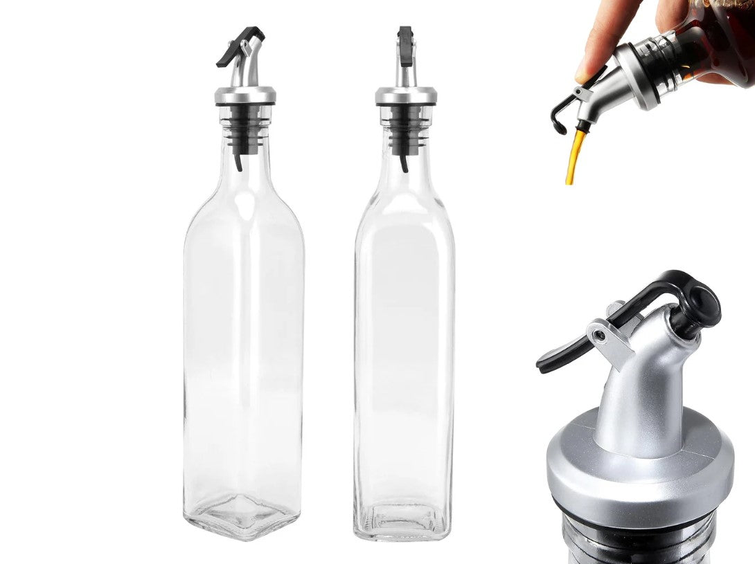 Large Glass Oil Bottle 500 ml with Easy Pourer