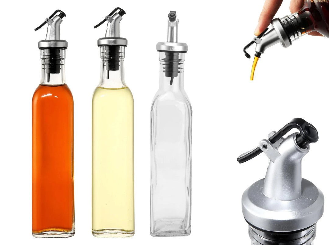 Medium Glass Oil Bottle 250 ml with Easy Pourer