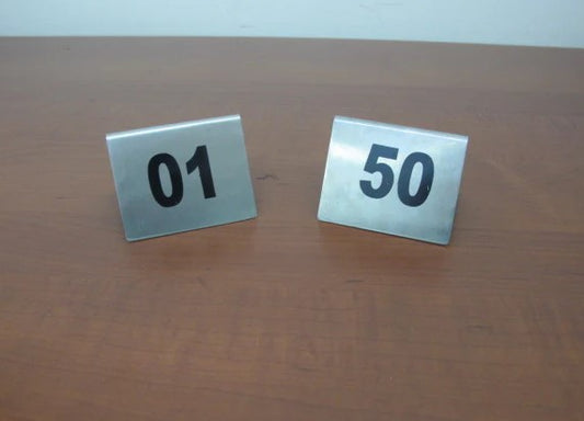 Stainless steel table numbers from 1 to 50