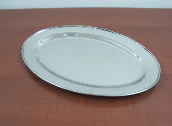 thick oval stainless steel dish 40cm