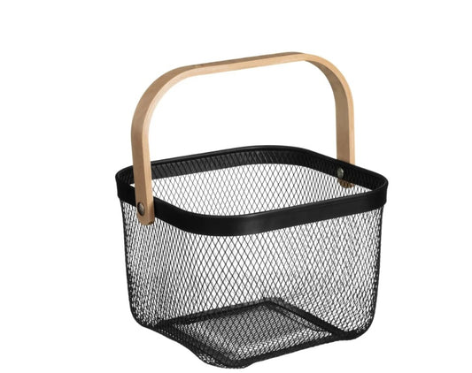 Dosthoff Square Iron Basket with Bamboo Handle MB10