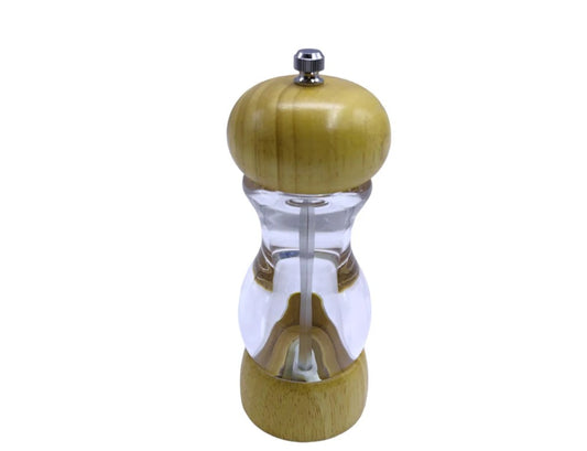 Acrylic+Wood Pepper Mill with Carbon Steel Grinder 16 cm